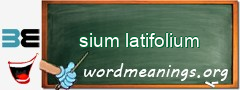 WordMeaning blackboard for sium latifolium